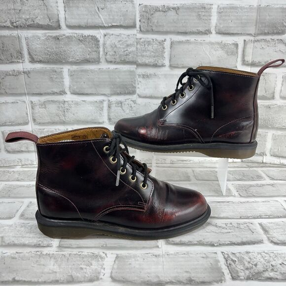 Dr Martens Emmeline Women's Size 7 Cherry Red Leather Lace Up Ankle Boots - Picture 1 of 15